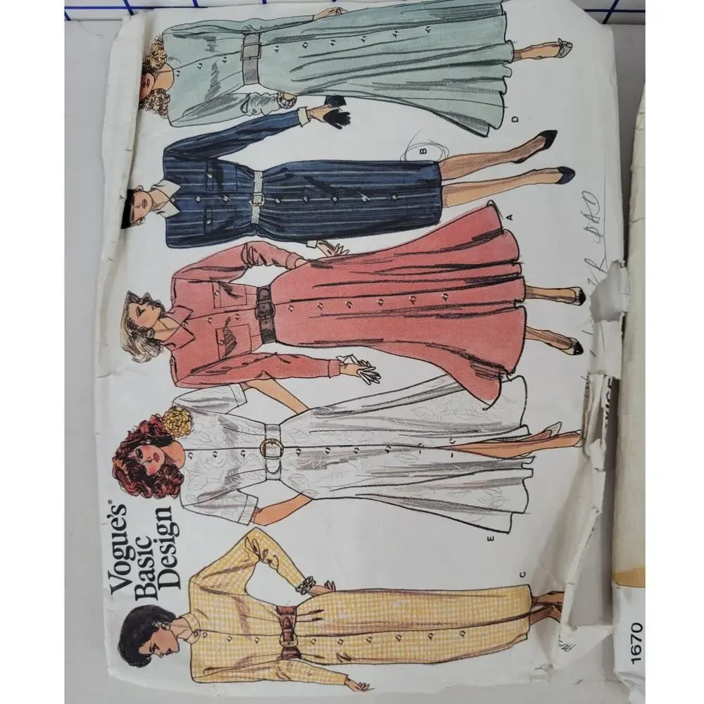 Vintage Vogue 70s 80s 90s Sewing Patterns Lot of 6 Glam Office Siren Cottagecore